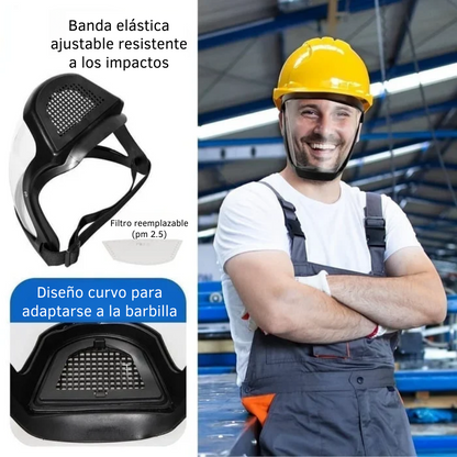 ClearGuard™ – Protección Facial Total sin Molestias