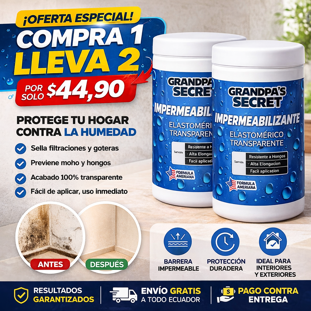 AquaShield™ – Impermeabilizante Transparente Antihumedad y Filtraciones