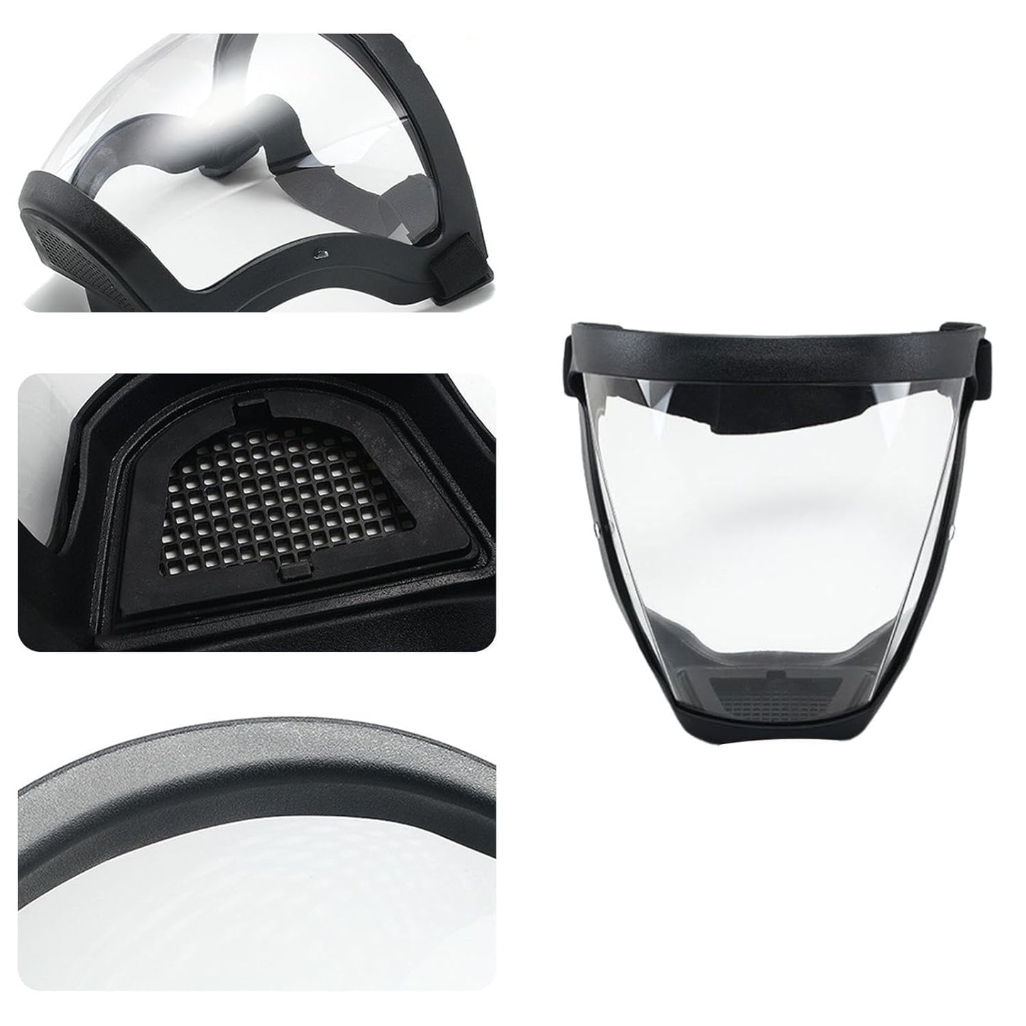 ClearGuard™ – Protección Facial Total sin Molestias