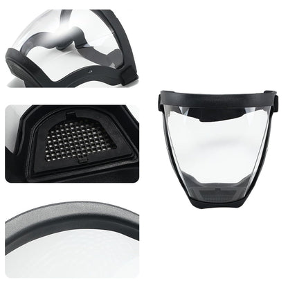 ClearGuard™ – Protección Facial Total sin Molestias