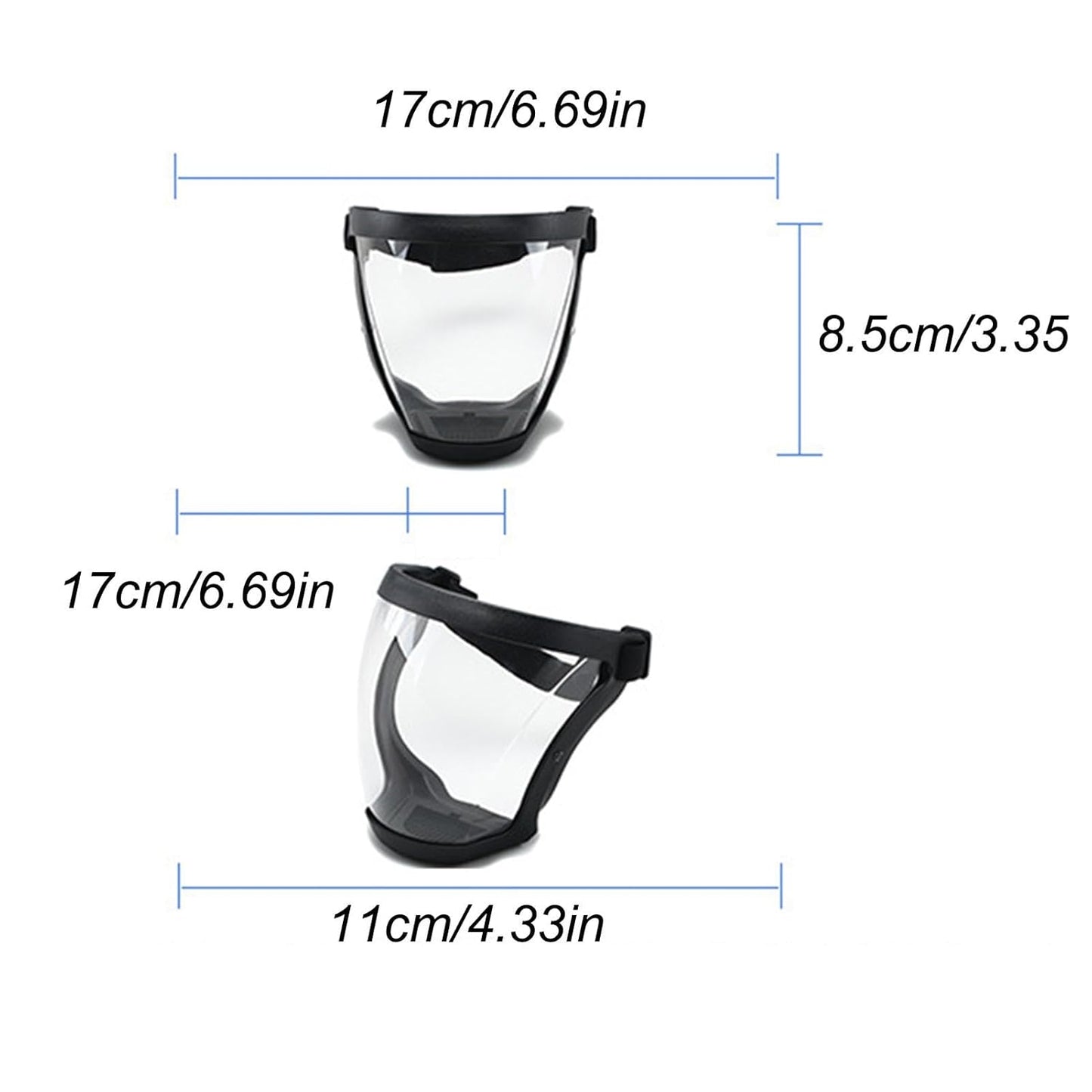 ClearGuard™ – Protección Facial Total sin Molestias